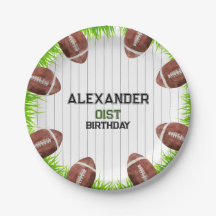 Football Pattern 1st Year Down birthday Pape
