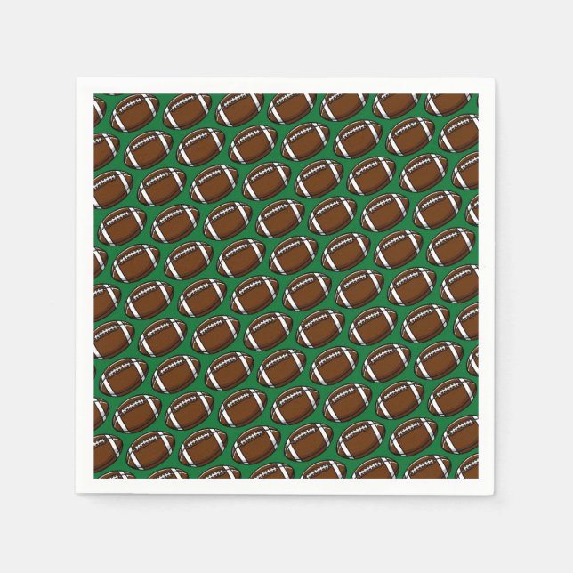 Football Pattern Green Sports Player Team Game Fan Napkin (Front)