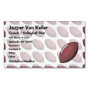 Football Pattern Magnetic Business Card