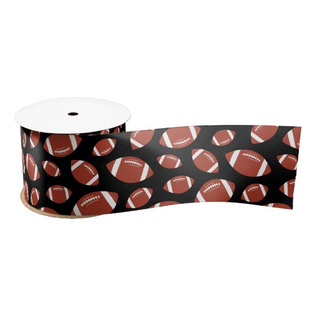 Football Pattern Satin Ribbon (Spool)