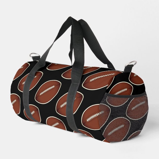 Football Pattern Screwball Graphics Duffle Bag (Right Corner)