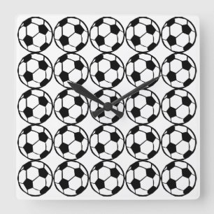 Football pattern square wall clock