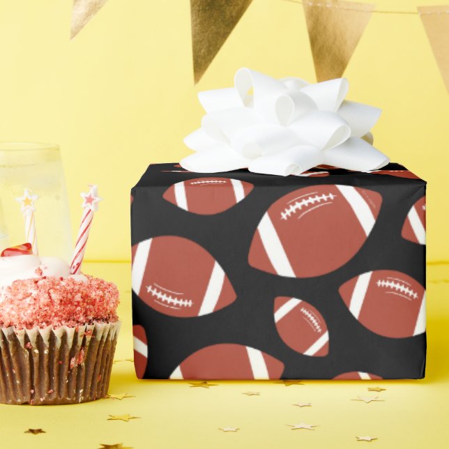 Football Pattern Wrapping Paper (Birthday Party)