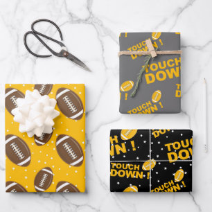 Football Pattern Wrapping Paper Sheet