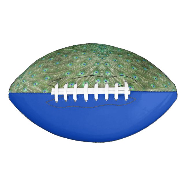 Football - Peacock Feathers and Royal Blue American Football (Front)