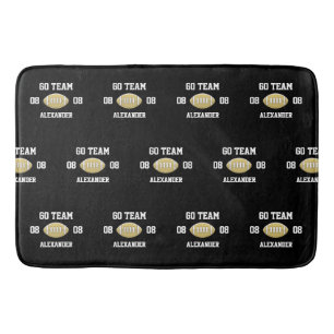 Football Personalised Monogram name Go  Bath Mat
