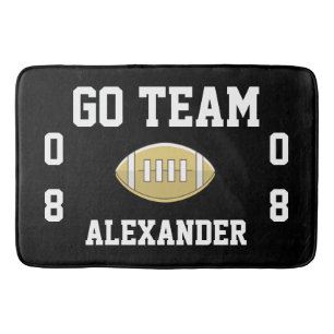 Football Personalised Monogram name Go Team Bath Mat