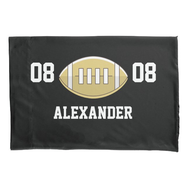 Football Personalised Monogram name  Pillowcase (Front)