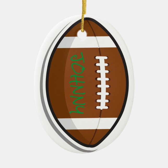 Football Personalised Team Player Sports Ceramic Tree Decoration (Front)