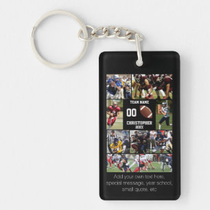 Football photo collage key ring