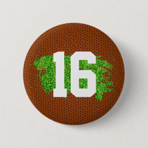 Football Pigskin Turf Number Sports Team Spirit 6 Cm Round Badge