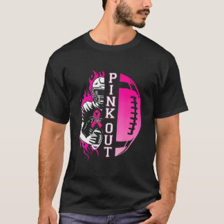 Football Pink Out Team Breast Cancer Awareness  T-Shirt