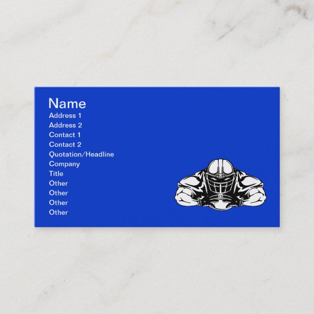 football_player100 FOOTBALL PLAYER TOUGH SPORTS SU Business Card (Front)