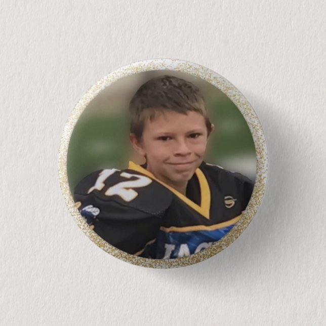 Football Player Add Own Photo 3 Cm Round Badge (Front)