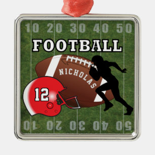 Football 🏈 Player and Red Helmet Metal Tree Decoration