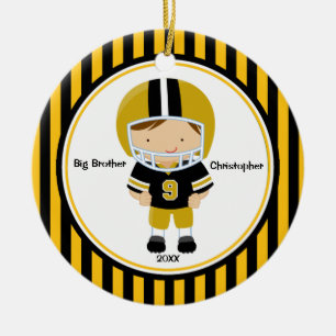 Football Player Big Brother Christmas Ornament