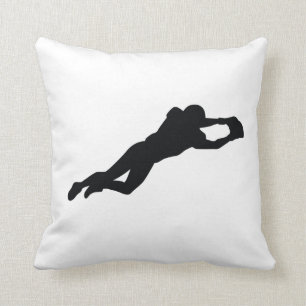 Football Player Black Silhouette Cushion