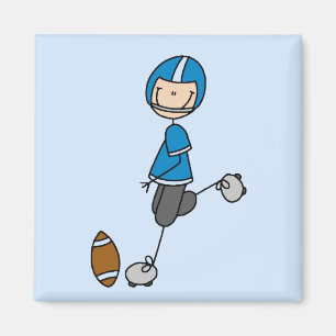 Football  Player Blue T-shirts and Gifts Magnet