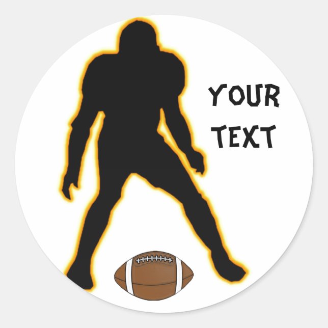 football player classic round sticker (Front)