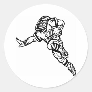 Football Player Classic Round Sticker