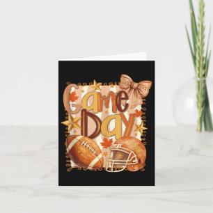 Football Player Coquette Bow Game Day Vibes Brushs Card