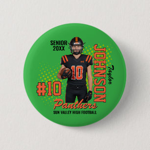 Football Player Custom Photo Senior Night Sports 6 Cm Round Badge