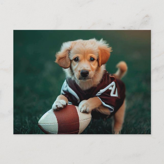 Football player dog postcard (Front)