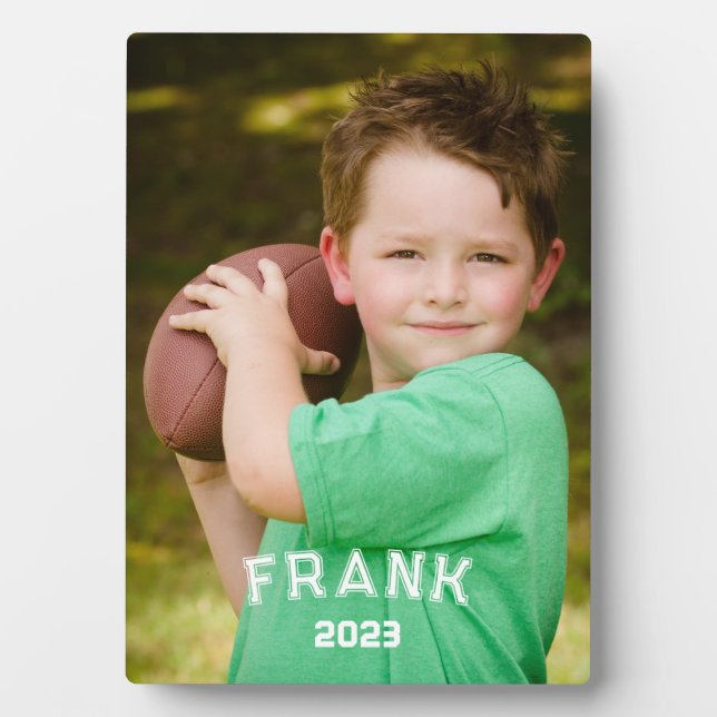 Football Player Family Photo Plaque (Front)