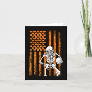 Football Player Fan Gift Skeleton Halloween  Men B Card