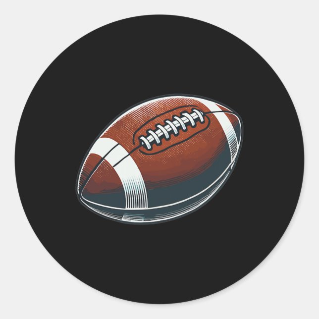 Football - Player Field Fan Game Quarterback Runni Classic Round Sticker (Front)