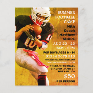 Football Player, Football Camp Advertising Flyer