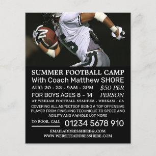 Football Player, Football Camp Advertising Flyer