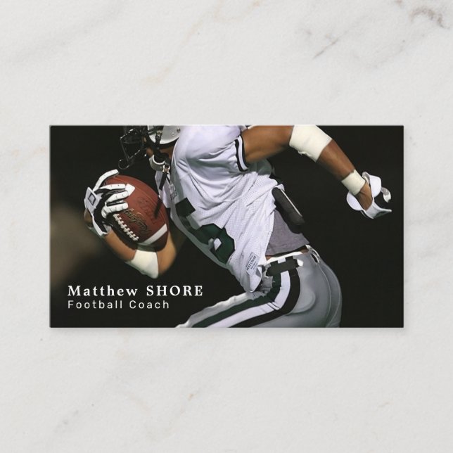Football Player, Footballer, Football Coach Business Card (Front)