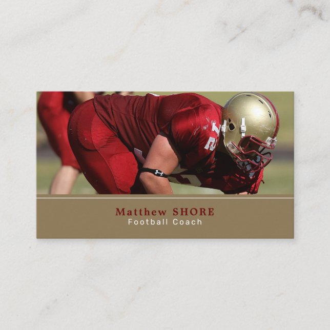 Football Player, Footballer, Football Coach Business Card (Front)