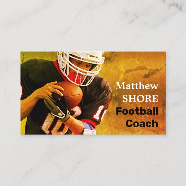Football Player, Footballer, Football Coach Business Card (Front)