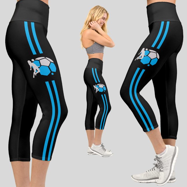 Football Player Girl Birthday Gift Football Team Capri Leggings (Creator Uploaded)