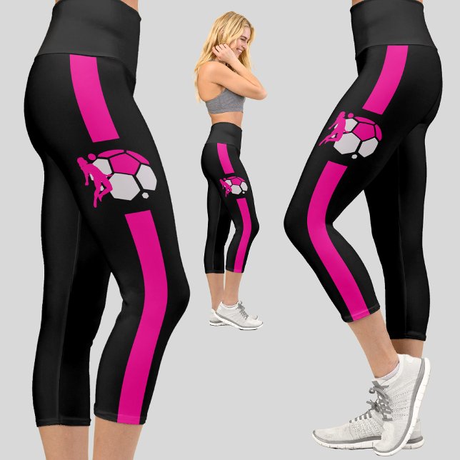 Football Player Girl Birthday Gift Football Team Capri Leggings (Creator Uploaded)