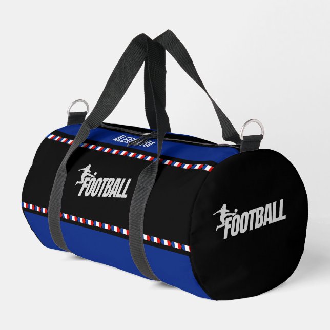 Football Player Girl, Birthday Gift, French Flag  Duffle Bag (Left Corner)