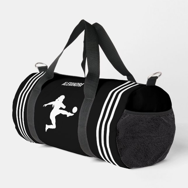 Football Player Girl, Birthday Gift, Team Duffle Bag (Right Corner)