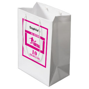 Football Player Girl, Birthday Girl Team  Medium Gift Bag