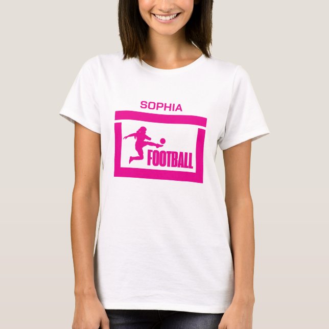 Football Player Girl, Birthday Girl Team  T-Shirt (Front)