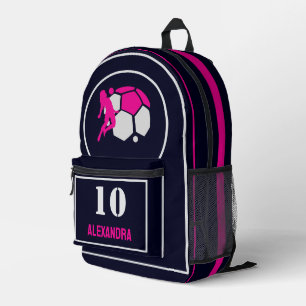 Football Player Girl, Football Birthday Gift Printed Backpack