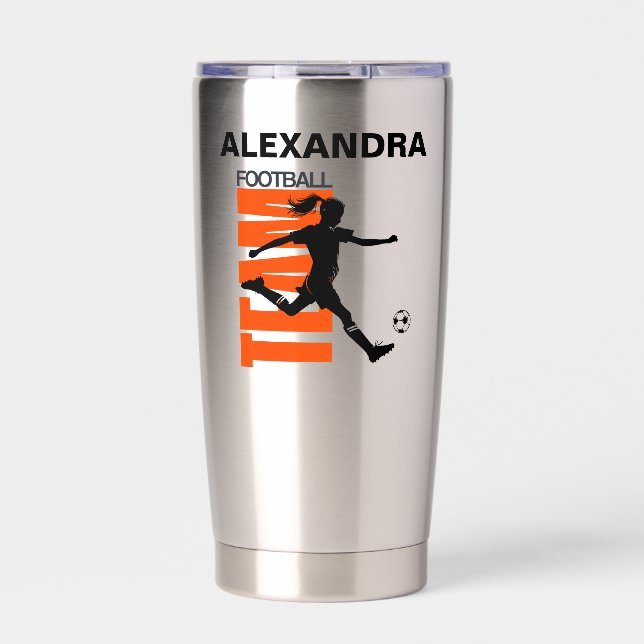 Football Player Girl, Football Girl  Birthday Insulated Tumbler (Front)