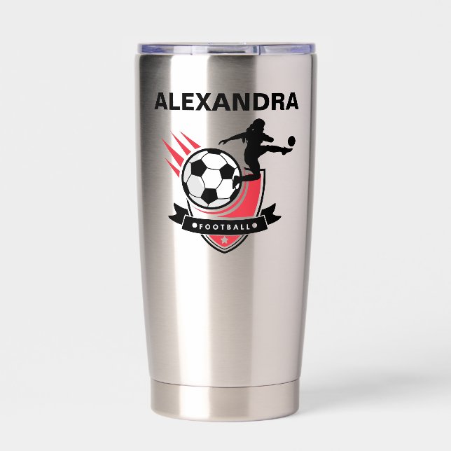 Football Player Girl, Football Girl  Birthday Insulated Tumbler (Front)