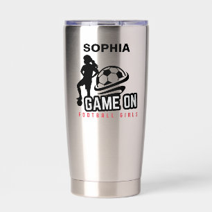 Football Player Girl, Football Girl Birthday Insulated Tumbler