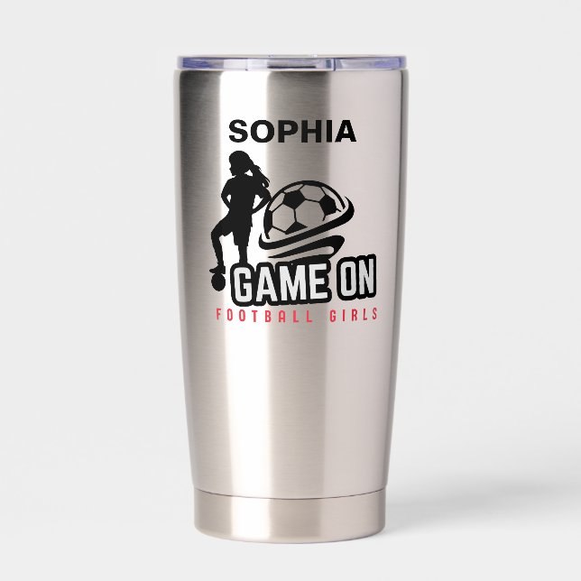 Football Player Girl, Football Girl  Birthday Insulated Tumbler (Front)