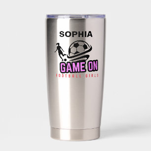 Football Player Girl, Football Girl  Birthday Insulated Tumbler