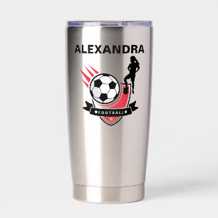 Football Player Girl, Football Girl  Birthday Insulated Tumbler