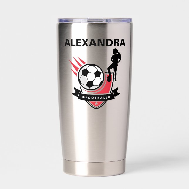 Football Player Girl, Football Girl  Birthday Insulated Tumbler (Front)