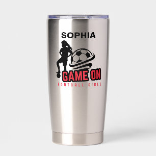 Football Player Girl, Football Girl  Birthday Insulated Tumbler